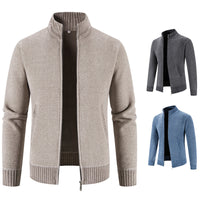 Velvet Sweater Zipper Cardigan Slim Jacket Coat