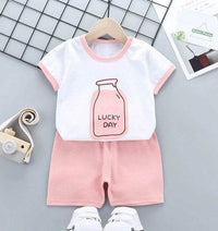 Children's Short-sleeved Suit Pure Cotton Korean T-shirt Shorts