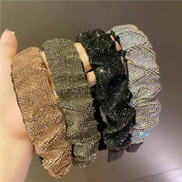 Retro French Full Rhinestone Crystal Headband Wash Face Pressure Hairband