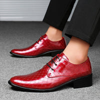 Men's PU Leather Pointed Formal High Heels