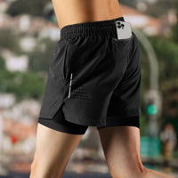 Summer Exercise Shorts Men's Quick-drying Breathable Double Layer Anti-exposure