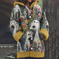 Halloween Animal 3D Printing Casual Design Sense Hooded Sweater Cloak Coat
