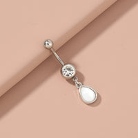 European and American foreign trade hot-selling jewelry stainless steel natural color belly button nail water drop natural shell piercing jewelry