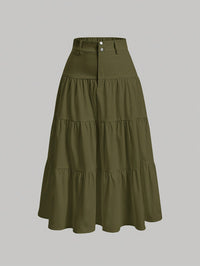 Stylish Womens Solid-color High-waisted Skirt