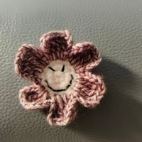 Knitted brooch-Flower style-Olive green-1 piece