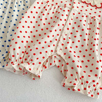 Korean Style Full Printed Dots Short Sleeved Kazakhstan