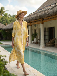 Casual Striped Chic Fashionable Retro V-Neck Elegant Womens Dress
