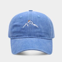 New Mountain Peak Sunset Embroidered Washed Baseball Cap