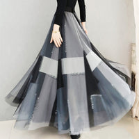 Fashionable Long Skirt Made From High-Density Mesh