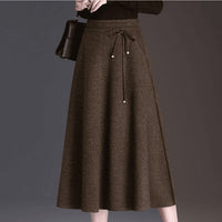 Women's New Autumnwinter High-waisted Casual Skirt Below The Knee