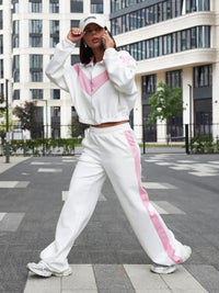 European And American-style Casual Women's Color-block Set
