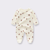 Comfortable Cotton Newborn Clothes Covered Foot Zipper One Piece Romper