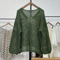 Loose Spring And Summer Sun Protection Casual Thin Mom Top Mesh