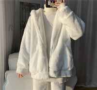 Fashion Simple Pure Color Lamb Cashmere Cotton Coat