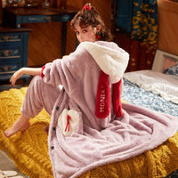 Fashion Cute Thick Coral Velvet Pajamas Women
