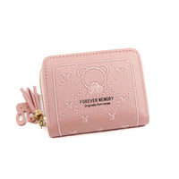 Embroidered Love Korean Women's Wallet Short Clutch Little Girl Coin Purse Women's Zipper Bag Card Holder Card Case