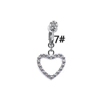 Zircon Heart Moon Butterfly Perforation-free Belly Ring