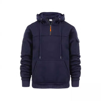 Men's Loose Sweater Half Zipper Hooded Sweatshirt