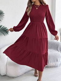 Long-sleeve Slim-fit Maxi Dress Womens Clothing