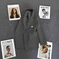 Women's Solid-Colored Defined-Waist Blazer