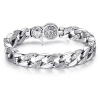 Six Character Mantra Rotatable Wide Version Men's Retro Bracelet