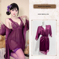 Lace Thin Split Nightdress For Women