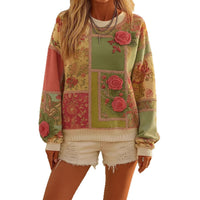 Casual Round Neck Long Sleeve Pullover Conventional Digital Printing Women's Sweater