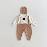 Autumn And Winter New Children's Clothing Infant Lapel Gentleman Tie False Two-piece Suit