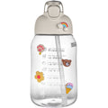 Cute Large Capacity Plastic Straw Water Bottle