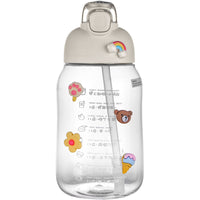 Cute Large Capacity Plastic Straw Water Bottle
