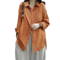 Women's Solid-color Long Sleeve Blouse