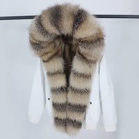 Female Inner Compartment Detachable Large Fur Collar Fur Coat