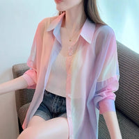 New Slim-fit Womens Sun-protective Chiffon Blouse Fashionable