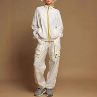 Loose-fitting Jacket Short And Long Skirt Set With Liningtwo-piece Set