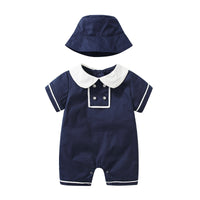 Summer College Style Jumpsuit Short Sleeve Rompers