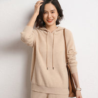 Women's Loose Hooded Sweater Pullover Raglan Short