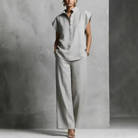 Women's Casual Cardigan Short-Sleeve Pants Set