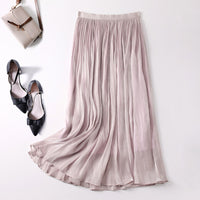 Slim Slimming Mid-length Elegant Pendant Summer Elastic Skirt