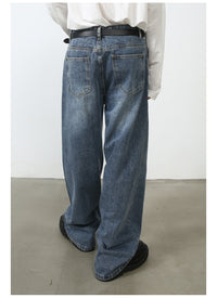 Vintage Jeans Men's Special-interest Design Pants