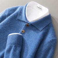 Men's Business Casual Polo Collar Knitted Sweater