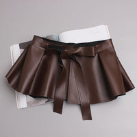 Foliage Skirt With Tie And Bow Decoration Skirt With Wide Waistband