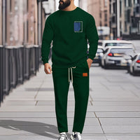 Men's Sport Suit Color Matching Sweater Two-piece Casual Fashion