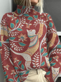 Women's Simple Printed Casual Coat Cardigan Sweater