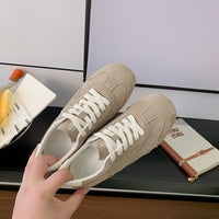 2026 Spring & Autumn New Arrival Anti-slip Suede Fashion Shoes, Low-top Casual Outdoor Solid Color Sneakers