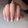Oblique French Simple Wearing Manicure Finished Fake Nails