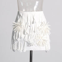 High Waist Slimming Jacquard Tassel Design Skirt