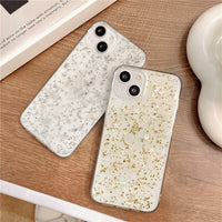 Ins Transparent Mobile Phone Case With Wind Gold And Tin Foil