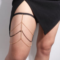 Women's Black Pearl Chain Leg Chain