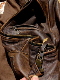 Washed Old Soft Glutinous Pendant Fit Leather Coat