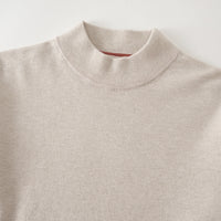 Men's Solid-Color Mock-Neck Knitted Sweater